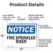 Signmission Fire Sprinkler Riser OSHA Notice Sign, Aluminum, 14in W x 10in L, 2PK OS-2PACK-NS-A-1014-L-12683 - alternate 3
